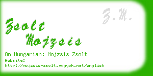 zsolt mojzsis business card